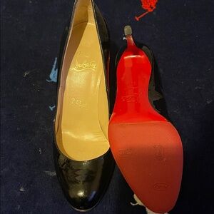 Christian Louboutin Black Patent Heels with Red Soles